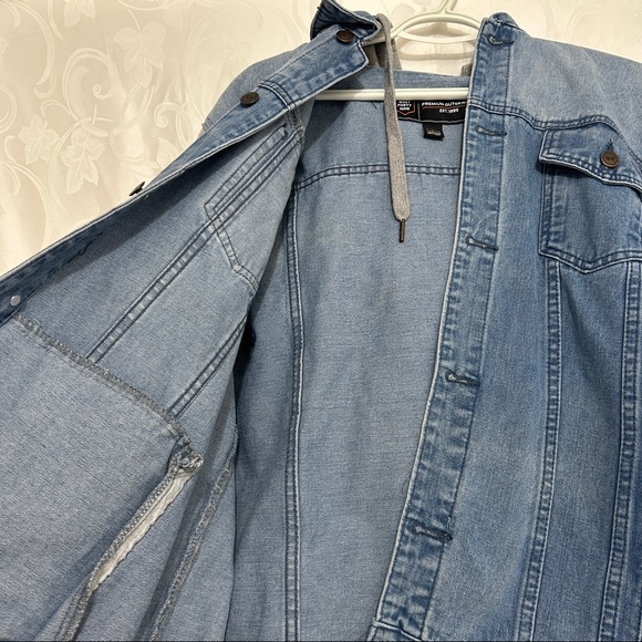 West Forty Nine Denim Grey Fleece Contrast Jacket - Picture 10 of 11